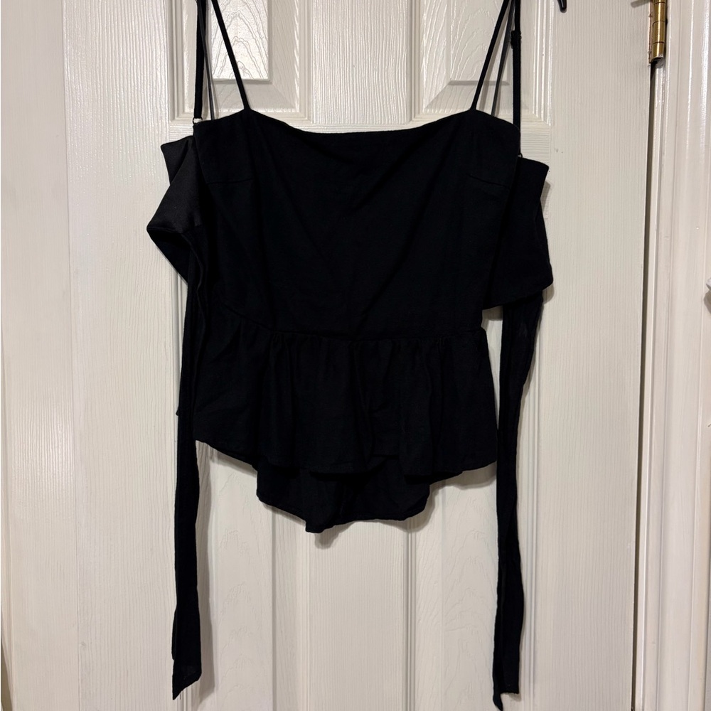 Francesca’s Black Tie Back Tank Top
